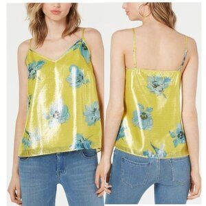 Bar III Metallic Floral Lined Cami Tank Top.
